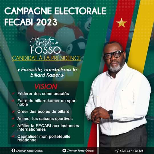 christian fosso candidat a la presidence de la federation camerounaise de billard 2
